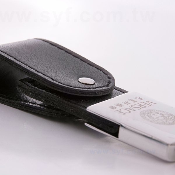 皮製隨身碟-鑰匙圈禮贈品USB-金屬皮環革材質隨身碟-採購訂製印刷推薦禮品-5